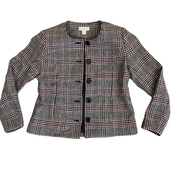 Appleseed’s Vintage Wool Blazer Buttonfront Houndstooth Jacket Classic Tailored - Picture 16 of 16